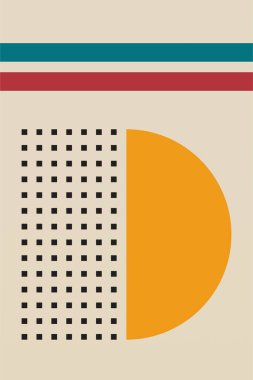 Modern boho lineer geometrik şekiller duvar sanatı arka planı. Boho soyut geometrik çizgi sanat duvar dekoru