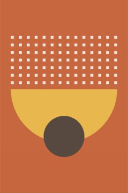 Modern boho lineer geometrik şekiller duvar sanatı arka planı. Boho soyut geometrik çizgi sanat duvar dekoru