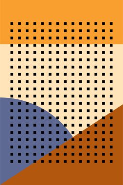 Modern boho lineer geometrik şekiller duvar sanatı arka planı. Boho soyut geometrik çizgi sanat duvar dekoru