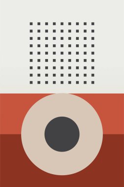 Modern boho lineer geometrik şekiller duvar sanatı arka planı. Boho soyut geometrik çizgi sanat duvar dekoru