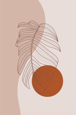 Soyut botanik duvar dekorasyonu. Boho çiçek duvarı dekoru basılabilir poster. Çiçek duvarı ev dekorasyonu posteri