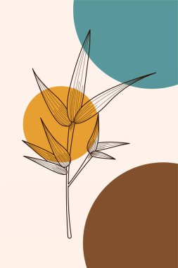 Soyut botanik duvar dekorasyonu. Boho çiçek duvarı dekoru basılabilir poster. Çiçek duvarı ev dekorasyonu posteri