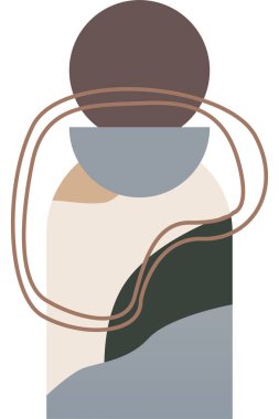 Soyut bej boho doğa duvarı sanat dekoru resimleme arka planı. Boho duvar sanat arkaplan posteri