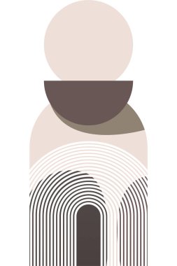 Soyut bej boho doğa duvarı sanat dekoru resimleme arka planı. Boho duvar sanat arkaplan posteri