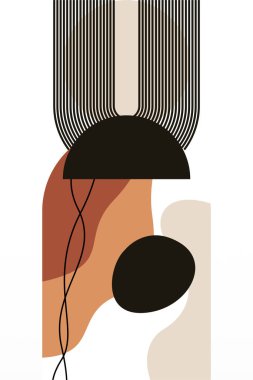 Soyut bej boho doğa duvarı sanat dekoru resimleme arka planı. Boho duvar sanat arkaplan posteri
