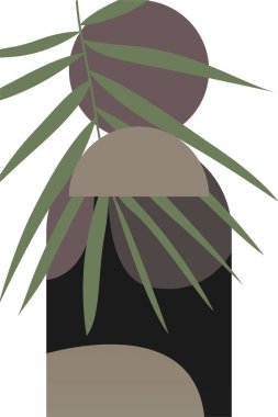 Soyut bej boho doğa duvarı sanat dekoru resimleme arka planı. Boho duvar sanat arkaplan posteri