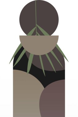 Soyut bej boho doğa duvarı sanat dekoru resimleme arka planı. Boho duvar sanat arkaplan posteri