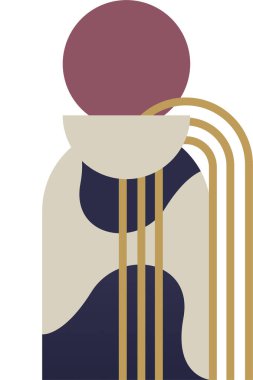 Soyut bej boho doğa duvarı sanat dekoru resimleme arka planı. Boho duvar sanat arkaplan posteri