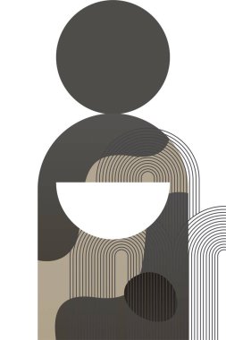 Soyut bej boho doğa duvarı sanat dekoru resimleme arka planı. Boho duvar sanat arkaplan posteri