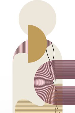 Soyut bej boho doğa duvarı sanat dekoru resimleme arka planı. Boho duvar sanat arkaplan posteri