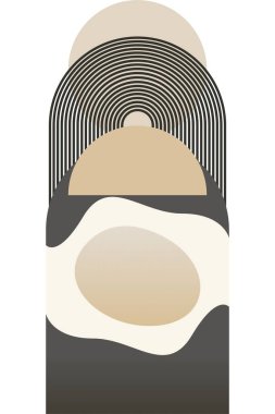 Soyut bej boho doğa duvarı sanat dekoru resimleme arka planı. Boho duvar sanat arkaplan posteri