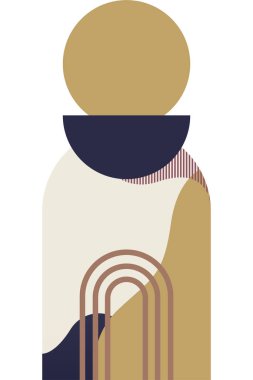 Soyut bej boho doğa duvarı sanat dekoru resimleme arka planı. Boho duvar sanat arkaplan posteri