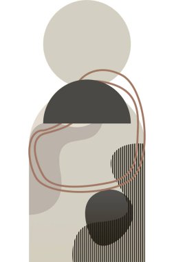 Soyut bej boho doğa duvarı sanat dekoru resimleme arka planı. Boho duvar sanat arkaplan posteri