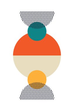 Düz renkli Bauhaus duvar dekorasyonu. Soyut duvar dekoru çizimi