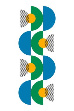 Düz renkli Bauhaus duvar dekorasyonu. Soyut duvar dekoru çizimi