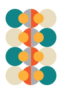 Düz renkli Bauhaus duvar dekorasyonu. Soyut duvar dekoru çizimi