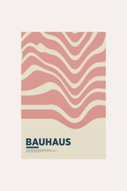 Orta Çağ Modern Bauhaus Duvar Sanatı. Bauhaus Dalga Yazdırma Sergisi Posteri.