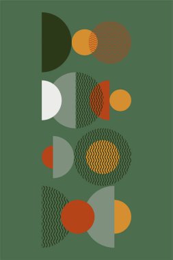 Soyut Bauhaus duvar dekorasyonu. Soyut bej bauhaus duvar dekoru çizimi