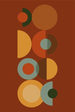 Soyut Bauhaus duvar dekorasyonu. Soyut bej bauhaus duvar dekoru çizimi