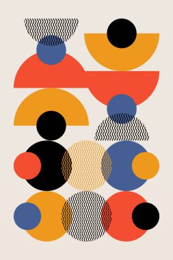 Soyut Bauhaus duvar dekorasyonu. Soyut bej bauhaus duvar dekoru çizimi