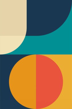 Duvar Sanatı Orta Çağ Şık Geometrik Soyut Şekil Resimleri. Pop Art Dekoratif Boho Renkli Arkaplan