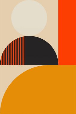 Duvar Sanatı Orta Çağ Şık Geometrik Soyut Şekil Resimleri. Pop Art Dekoratif Boho Renkli Arkaplan