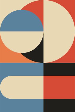 Duvar Sanatı Orta Çağ Şık Geometrik Soyut Şekil Resimleri. Pop Art Dekoratif Boho Renkli Arkaplan