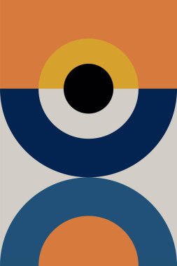 Duvar Sanatı Orta Çağ Şık Geometrik Soyut Şekil Resimleri. Pop Art Dekoratif Boho Renkli Arkaplan