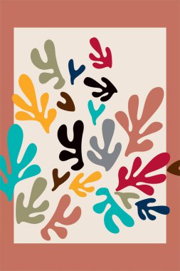 Botanik Boho Minimalist Soyut Şekil Duvar Sanatı Dekorasyonu