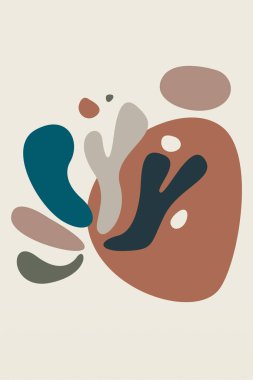 Botanik Boho Minimalist Soyut Şekil Duvar Sanatı Dekorasyonu