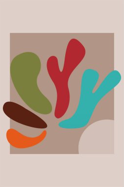 Botanik Boho Minimalist Soyut Şekil Duvar Sanatı Dekorasyonu