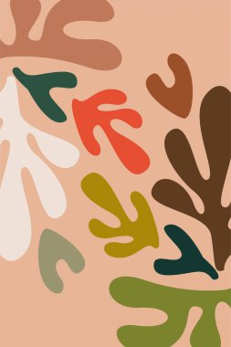 Botanik Boho Minimalist Soyut Şekil Duvar Sanatı Dekorasyonu