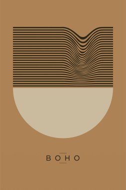 Soyut Dalgalı Çizgiler Boho Duvar Sanat Dekoru. Yazdırılabilir Boho Duvar Sanatı Posteri