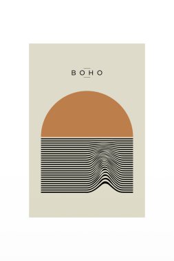 Soyut Dalgalı Çizgiler Boho Duvar Sanat Dekoru. Yazdırılabilir Boho Duvar Sanatı Posteri