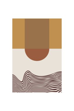 Boho Minimalist Soyut Dalga Çizgisi Ar