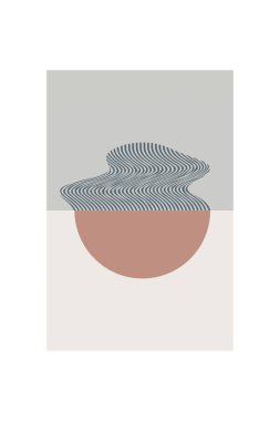 Boho Minimalist Soyut Dalga Çizgisi Ar