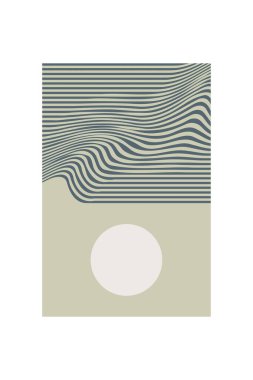 Boho Minimalist Soyut Dalga Çizgisi Ar