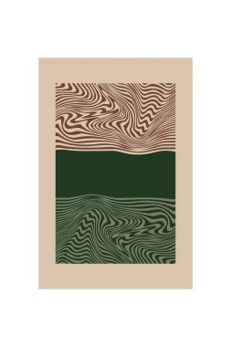 Boho Minimalist Soyut Dalga Çizgisi Ar