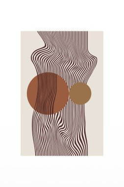 Boho Minimalist Soyut Dalga Çizgisi Ar