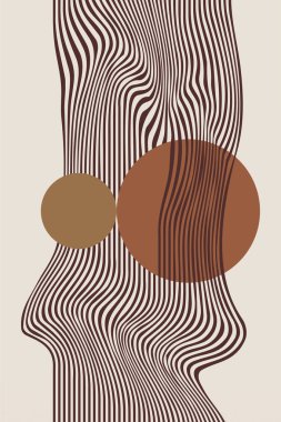 Boho Minimalist Soyut Dalga Çizgisi Ar