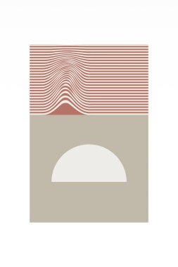 Boho Minimalist Soyut Dalga Çizgisi Ar