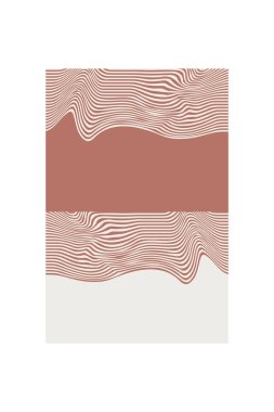 Boho Minimalist Soyut Dalga Çizgisi Ar