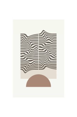 Boho Minimalist Soyut Dalga Çizgisi Ar