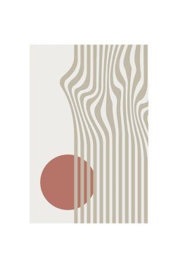 Boho Minimalist Soyut Dalga Çizgisi Ar