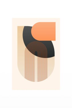 Modern Bauhaus Posteri. Toprak Tonu Sanat Yazıcısı. Yatak odası için duvar sanatı dekoru, oturma odası, soyut sanat, minimalist sanat, basılabilir sanat, dijital baskılar.
