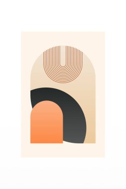 Modern Bauhaus Posteri. Toprak Tonu Sanat Yazıcısı. Yatak odası için duvar sanatı dekoru, oturma odası, soyut sanat, minimalist sanat, basılabilir sanat, dijital baskılar.