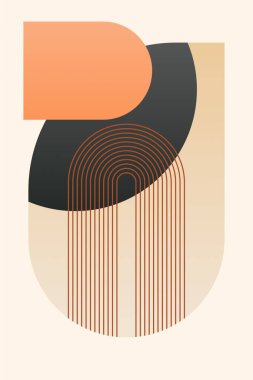Modern Bauhaus Posteri. Toprak Tonu Sanat Yazıcısı. Yatak odası için duvar sanatı dekoru, oturma odası, soyut sanat, minimalist sanat, basılabilir sanat, dijital baskılar.