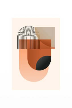 Modern Bauhaus Posteri. Toprak Tonu Sanat Yazıcısı. Yatak odası için duvar sanatı dekoru, oturma odası, soyut sanat, minimalist sanat, basılabilir sanat, dijital baskılar.