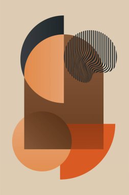 Modern Bauhaus Posteri. Toprak Tonu Sanat Yazıcısı. Yatak odası için duvar sanatı dekoru, oturma odası, soyut sanat, minimalist sanat, basılabilir sanat, dijital baskılar.