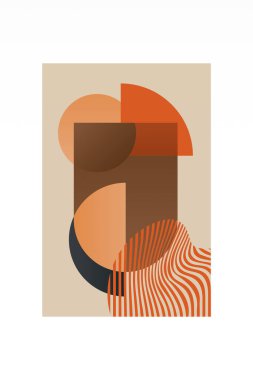 Modern Bauhaus Posteri. Toprak Tonu Sanat Yazıcısı. Yatak odası için duvar sanatı dekoru, oturma odası, soyut sanat, minimalist sanat, basılabilir sanat, dijital baskılar.